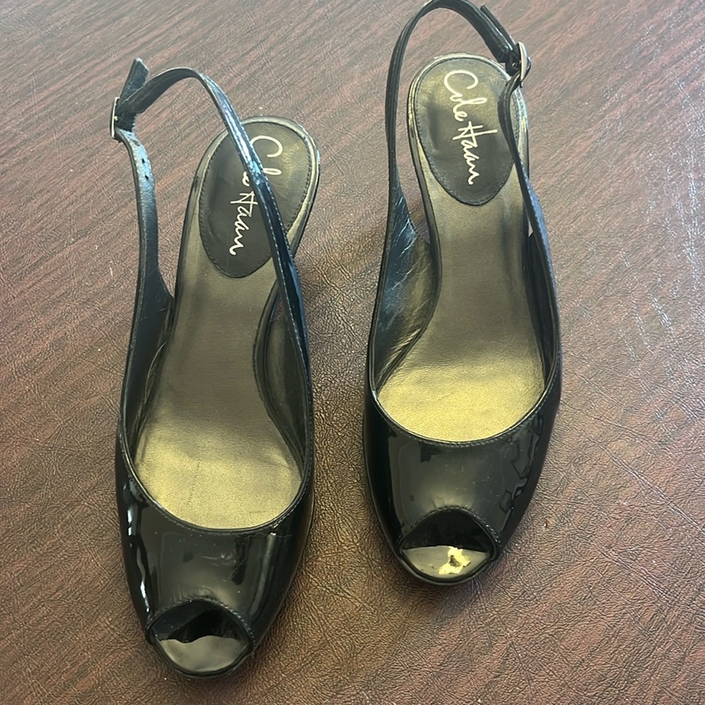 Cole Haan black strappy heel